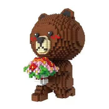 HC Nanoblock Миниблок Предложение для свадебной пары, 01. Большой мишка-предложение, популярные корейские игрушки