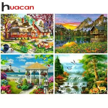 HC Полная площадь Алмазная картина Пейзаж Вышивка крестом DIY Алмазная вышивка Горный хрусталь 20*30 cm