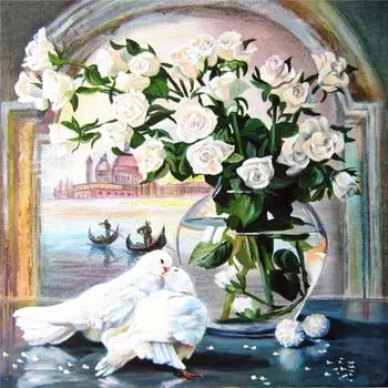 HC полный квадратный дрель комплект для алмазной живописи цветок DIY вышивка крестиком домашний декор 20*20 cm