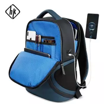 HcanKcan Fashion Backpack Waterproof Business Laptop Backpack Fits 15.6 Outdoor Reflective Cycling Ruckrack Large Capacity School Mochilas 15.6 inch синий