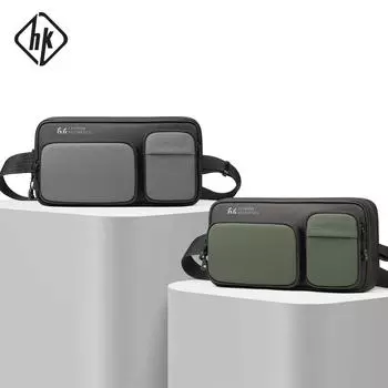 HcanKcan легкие сумки-слинги через плечо, модные многофункциональные сумки-мессенджеры контрастного цвета, повседневные мужские водонепроницаемые дорожные сумки для отдыха на природе серый