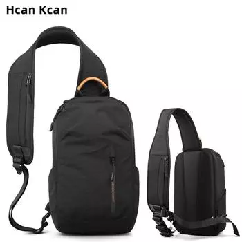 HcanKcan New Fashion Men Crossbody Bag Multifunctional USB Work Shoulder Bags Waterproof Short Trip Chest Bag For Man Messenger Pack чёрный