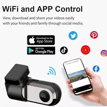HD1080P WiFi Dash Cam для автомобильного видеорегистратора, камера видеорегистратора, автоматическое ночное видение WDR, черный ящик, мини-камера для автомобиля, круглосуточный парковочный монитор NONE