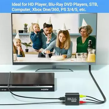 HD 1080P AV to HDMI Адаптер RCA to HDMI-совместимый композитный преобразователь HDMI to AV RCA Адаптер для N64 Wii PS1/2/3 Xbox One SNES