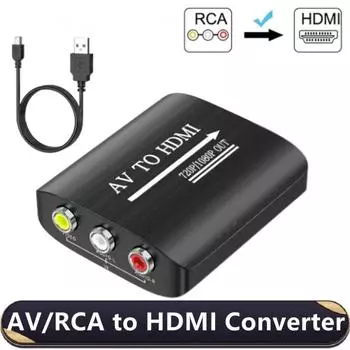 HD 1080P AV в HDMI RCA в HDMI Композитный адаптер-конвертер с USB-кабелем CVBS AV-адаптер для N64 Wii PS1/2/3 Xbox One SNES и т. д. AV to HDMI