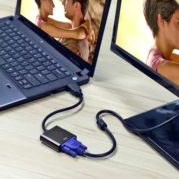 HD 1080P HDMI в VGA кабель-конвертер с аудио блоком питания HDMI папа в VGA мама конвертер адаптер для планшета ноутбука ПК ТВ белый