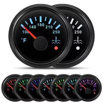 HD 52 мм цифровой автомобильный датчик температуры воды измеритель 100-250 7 цветов подсветки автомобильный индикатор температуры воды черный корпус