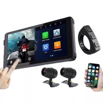 HD 5,5-дюймовый мотоцикл Carplay Автомобильная машина Мотоциклетный рекордер 1without card чёрный