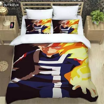 HD аниме Mein Hero Science Cartoon 3D Printed постельное белье Queen Bedding Set Customized King Size Bedding Set Soft And Comfortable EU single(135x200cm)