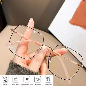 Hd большие квадратные очки с защитой от синего света, UV400, оптические очки для очков, женские брендовые дизайнерские защитные компьютерные очки розовый