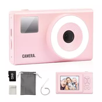 HD цифровая камера кольцо заполняющий свет двойная камера с 64 ГБ карта 1080P видеорегистратор развивающие игрушки подарки на день рождения для мальчика девочки