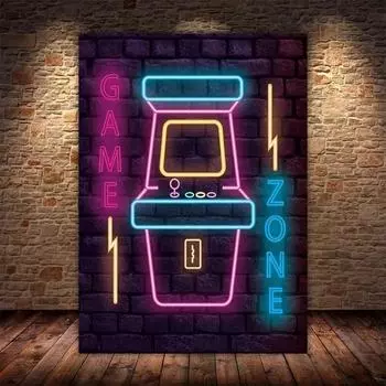 HD холст картина игровая ручка PlayStation Wall Art игровой контроллер плакат печать изображение для украшения интерьера гостиной (с рамкой) 15*20cm(with frame)