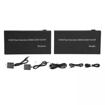 HD KVM-удлинитель 20 км одномодовое оптоволокно 1080P 60 Гц 0 задержка локальный выход KVM-удлинитель оптоволокна для US Plug