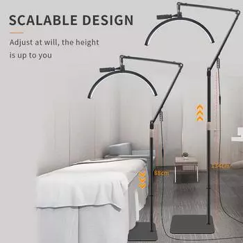 HD-M50X 36Вт Напольный светодиодный светильник для видеосъемки в форме полумесяца, заполняющий светильник 3000K-6000K с регулируемой яркостью и телескопической функцией EU Plug чёрный