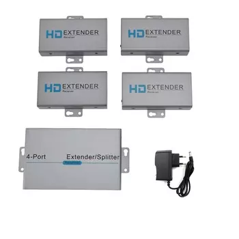 HD Мультимедийный Интерфейс Удлинитель Разветвитель 1x4 1080P 60 Гц Расширение 164 футов Длина Передачи Более EU Plug
