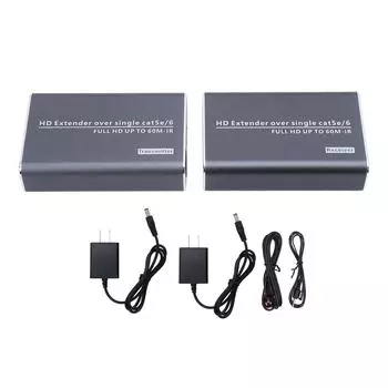 HD Multimedia Interface Extender Kit Infrared 60M HD Multimedia Sound Video Transmitter for Home US Plug