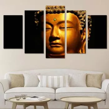 HD напечатанная картина Золотого Будды на холсте с принтом Декор для комнаты печать плакат картина холст без рамки 20x35cm*2 20x45cm*2 20x55cm*1