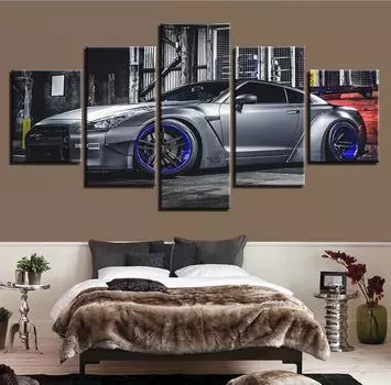 HD напечатанные фотографии, холст, настенное искусство для гостиной, креативные 5 шт., постер с изображением автомобиля для беговых мотоциклов 20x35cm*2 20x45cm*2 20x55cm*1