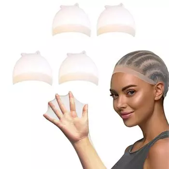 HD парик шапочка 4шт невидимая и прозрачная дышащая сетка для волос для парика ультратонкие эластичные чулки шапочки HD прозрачные парик шапочки для женщин 4PC