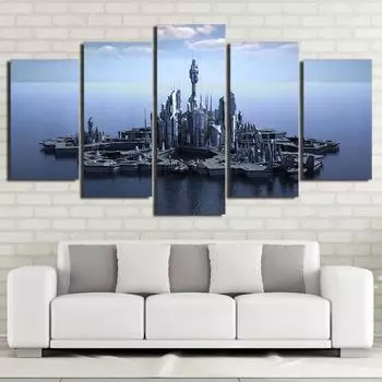 HD-печать 5 шт. холст искусство Звездные врата Атлантида холст печать настенные картины для гостиной современный декор для дома Medium Size Unframed Canvas