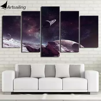 HD печатная 5 шт. Холст Картина Вселенная Галактика Звездное небо Плакаты Модульные настенные панно для гостиной Домашний декор NY-7269B 20x35cm*2 20x45cm*2 20x55cm*1