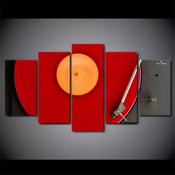 HD печатные 5 шт. холст искусство DJ старая пластинка живопись модульные настенные картины для гостиной домашний декор 20x35cm*2 20x45cm*2 20x55cm*1