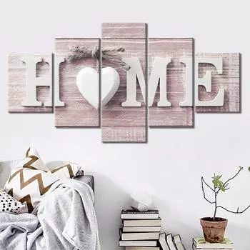 HD печатные постеры, 5 шт., холст, картина, любовь, дом, письмо, настенная живопись, фотографии для гостиной, домашний декор 20x35cm*2 20x45cm*2 20x55cm*1