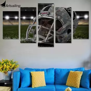 HD Печатный 5 шт. Холст Картина Череп Фотографии для гостиной Современная голова Бейсбольный шлем Плакат 20x35cm*2 20x45cm*2 20x55cm*1