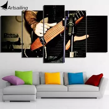 HD печатный 5 шт. холст книги по искусству гитарист музыкальные картины настенные панно модульный музыкальный постер домашний декор 20x35cm*2 20x45cm*2 20x55cm*1