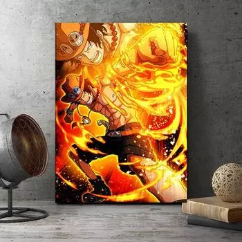 Hd печатный модульный постер, настенное искусство, 1 шт., цельный Portgas D.Ace, украшение для дома, холст, картина, современная картина для комнаты мальчика 21*30cm