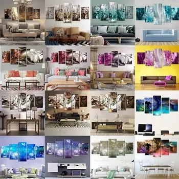 HD печатный постер художественная концепция цветы холст картина настенное искусство 5 шт. картины для гостиной домашний декор Cuadros 20x35cm*2 20x45cm*2 20x55cm*1