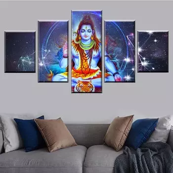 HD принт 5 шт. индийская религиозная статуя Будды Шива живопись домашний декор холст плакат модульная настенная художественная фоторамка 20x35 20x45 20x55cm