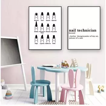 HD принты креативный постер для отеля, модульный для гостиной, холст, скандинавские картины, форма ногтей, украшение для дома, картины, настенное искусство 21cm30cm NoFrame