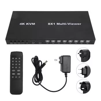 HD-разветвитель мультимедийного интерфейса, профессиональный 4K, 30 Гц, 8 в 1, HD-переключатель мультимедийного интерфейса, KVM-переключатель US Plug