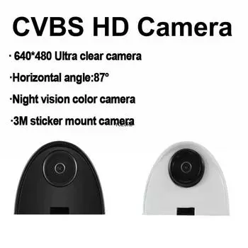 HD Side View Car Camera One Pair Night Vision Waterproof 80 Degree 3M Sticker Mount Rear Mirror Blind Spot for Vehicles белый