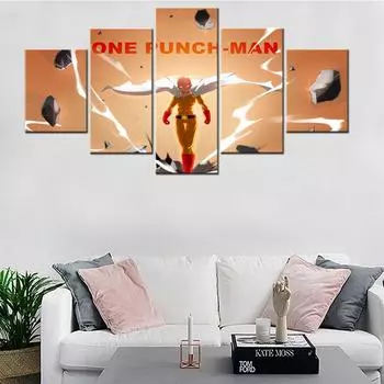 HD украшения дома холст картины 5 шт. мультфильм One Punch Man фотографии настенные художественные принты модульный современный аниме постер для комнаты мальчика 20X35 20X45 20X55cm