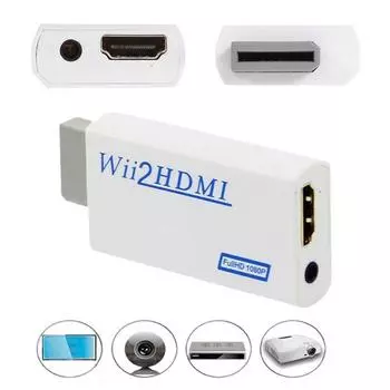 Конвертер-адаптер для масштабирования HD Wii To Hdmi 1080P/720P с разъемом 3,5 мм 7.2 * 3.2 * 1.5cm