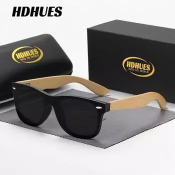 HdHues Унисекс Солнцезащитные очки для ног из бамбука Цветная пленка Moso Bamboo Foot Очки для путешествий на открытом воздухе из бамбукового дерева, UV400oo Очки из дерева, UV400 синий