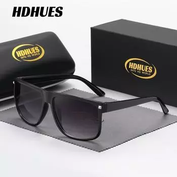 HdHues Унисекс Солнцезащитные очки в большой оправе в ретро-стиле для путешествий на открытом воздухе, UV400 чёрный