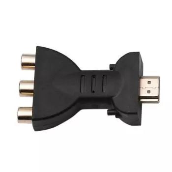 HDMI-3 RCA видео-аудио конвертер HDMI-AV видеоадаптер позолоченный конвертер для передачи сигнала чёрный