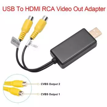 HDMI CVBS RCA медиа выход адаптер кабель к видео выходу адаптер USB для подголовника заднего экрана автомобильного стерео радио CVBS белый