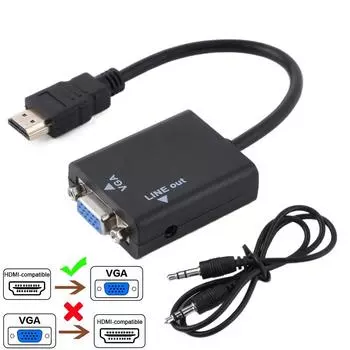 HDMI Female to Male VGA Адаптер Кабель HDMI to VGA Адаптер Компьютер Тот же Экран Дисплей белый
