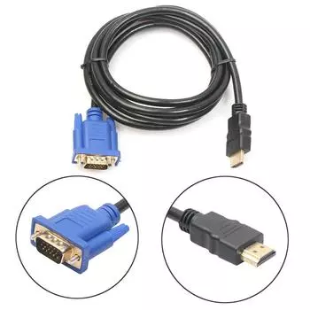 HDMI Gold Male to VGA HD Male 15-контактный адаптер 1080P Кабель-конвертер для соединительной линии авторизации HDMI