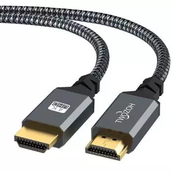 HDMI-кабель 3 м, Twozoh HDMI 2.0 4K/60 Гц 2160p 1080p 3D HDCP 2.2 ARC Standard, плетеный нейлон, подходит для Nintendo Switch, PS5, PS3, PS4, ПК, проектора