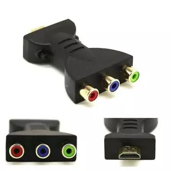HDMI Male To 3 RCA Видео Аудио AV Адаптер Компонентный Конвертер Для HDTV DVD