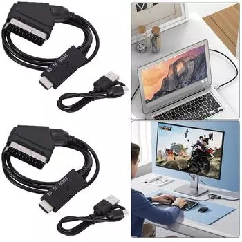HDMI-совместимость с адаптером Scart, адаптер аудио-видео кабеля, Plug-and-Play
