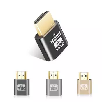 HDMI-совместимый адаптер виртуального дисплея 4K DDC EDID с заглушкой, эмулятор дисплея, чит-адаптер, поддержка 1920x1080P для майнинга Bitcoi серый
