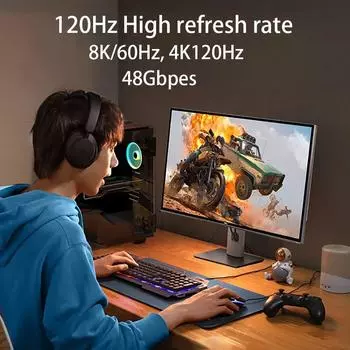 HDMI-совместимый кабель 2.1, сверхвысокоскоростной 8K/60 Гц, 4K/120 Гц для Xiaomi Mi XBox PS5 HDR10 + Dolby Vision, 48 Гбит/с, HDMI-совместимый 8K 0.5M