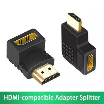 HDMI-совместимый кабель HDMI 90 градусов между мужчинами и женщинами, винтовой кабель для крепления на хост-панели, разъем HDMI-HDMI 1,4 В для удлинителя сплиттера UP
