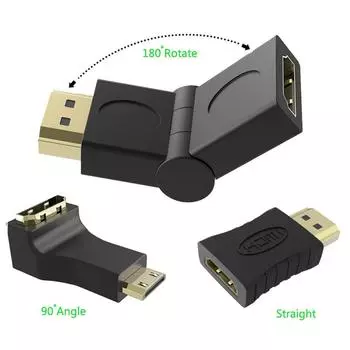 HDMI-совместимый кабельный соединитель-адаптер 270 180, угол 90 градусов HDMI-совместимый штекер на on